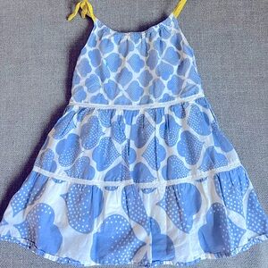 Mini Boden printed cotton sun dress in periwinkle